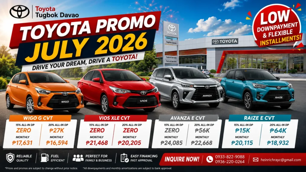Toyota Tugbok Davao July Promo