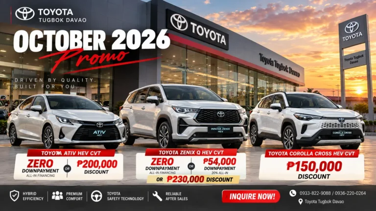 Toyota Tugbok Davao October 2026 Promo